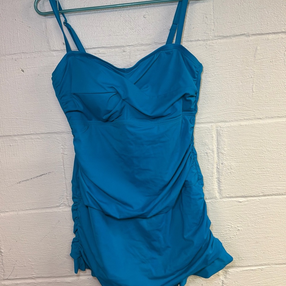 Swimsuits For All Womens Bathing Suit 16 One Piece Teal Tummy Control Swim